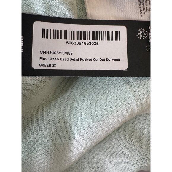 2/$30 NWT PrettyLittleThing Plus Size 24 - 4X Green One-Piece Swimsuit - Picture 15 of 16